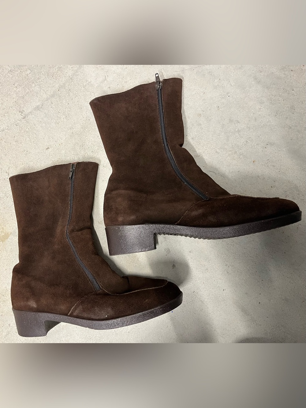 Vintage LLBean Brown Suede boots with wool lining from 60s or 70s